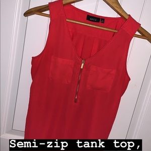 Semi zip tank top